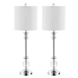 Safavieh ERICA, Elegant 31-Inch Crystal Table Lamp Set of 2 - Modern Design with Iron Accents for Any Space LIT4164A-SET2