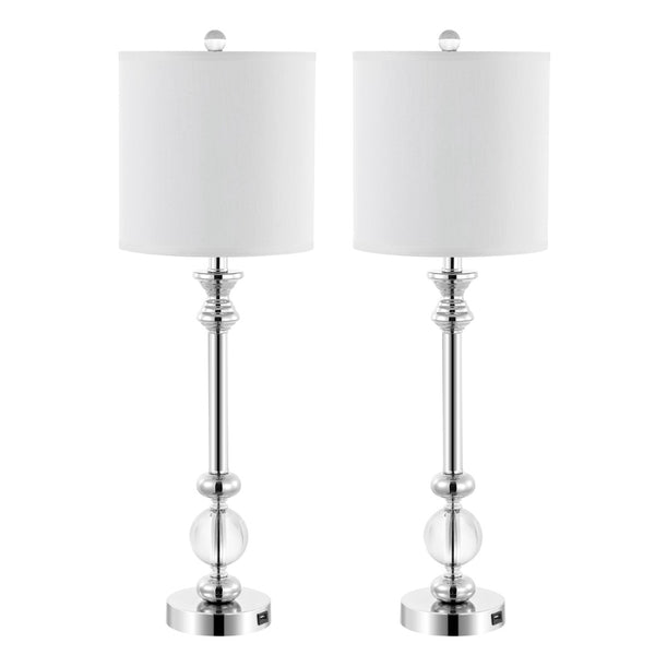 Safavieh ERICA, Elegant 31-Inch Crystal Table Lamp Set of 2 - Modern Design with Iron Accents for Any Space LIT4164A-SET2