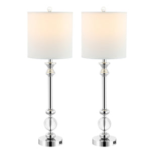 Safavieh ERICA, Elegant 31-Inch Crystal Table Lamp Set of 2 - Modern Design with Iron Accents for Any Space LIT4164A-SET2