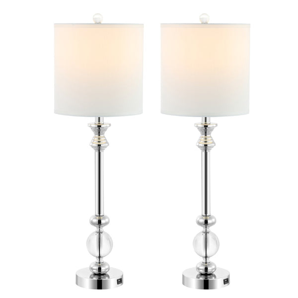 Safavieh ERICA, Elegant 31-Inch Crystal Table Lamp Set of 2 - Modern Design with Iron Accents for Any Space LIT4164A-SET2
