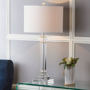 Safavieh NINA Crystal Column Table Lamp - 30 Inch Elegant Illumination for Modern & Classic Interiors LIT4166A