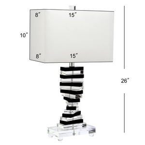 Safavieh Crystal 26 Inch H Key Table Lamp Clear/Black LIT4167A