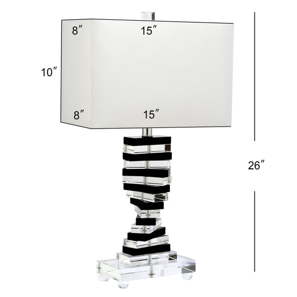 Safavieh Crystal 26 Inch H Key Table Lamp Clear/Black LIT4167A