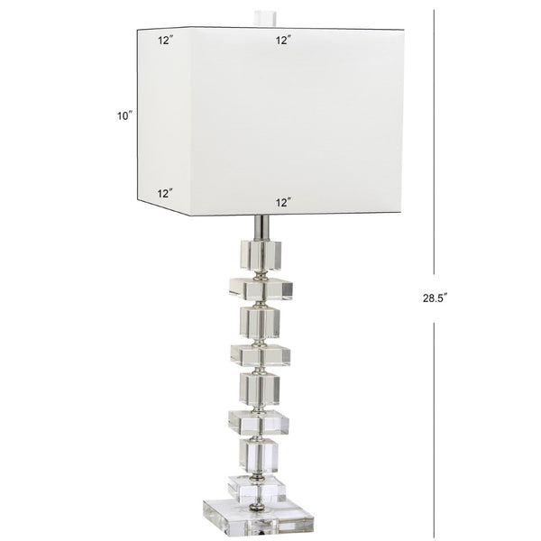 Safavieh DECO Elegant Table Lamp Set of 2 - 28.5 Inch, Timeless Design for Home Decor & Ambient Lighting Clear / Chrome LIT4169A-SET2-U