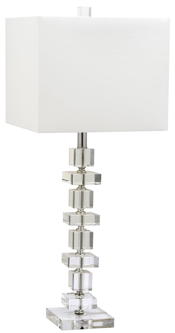 Safavieh DECO Elegant Table Lamp Set of 2 - 28.5 Inch, Timeless Design for Home Decor & Ambient Lighting Clear / Chrome LIT4169A-SET2-U