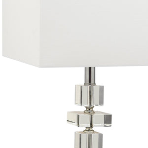 Safavieh DECO Elegant Table Lamp Set of 2 - 28.5 Inch, Timeless Design for Home Decor & Ambient Lighting Clear / Chrome LIT4169A-SET2-U