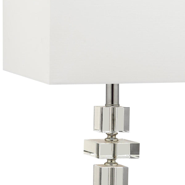 Safavieh DECO Elegant Table Lamp Set of 2 - 28.5 Inch, Timeless Design for Home Decor & Ambient Lighting Clear / Chrome LIT4169A-SET2-U