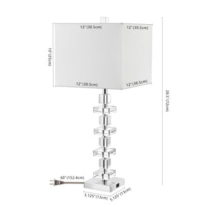 Safavieh DECO Elegant Table Lamp Set of 2 - 28.5 Inch, Timeless Design for Home Decor & Ambient Lighting Clear / Chrome LIT4169A-SET2-U