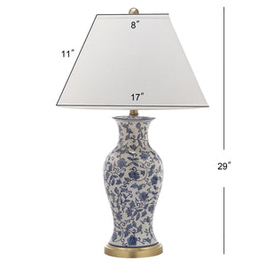 Safavieh BEIJING Floral Urn Table Lamps - Elegant Blue & White Ceramic Design for Timeless Home Décor LIT4172A-SET2