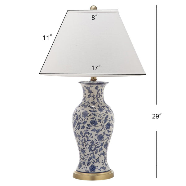 Safavieh BEIJING Floral Urn Table Lamps - Elegant Blue & White Ceramic Design for Timeless Home Décor LIT4172A-SET2