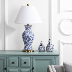 Safavieh BEIJING Floral Urn Table Lamps - Elegant Blue & White Ceramic Design for Timeless Home Décor LIT4172A-SET2