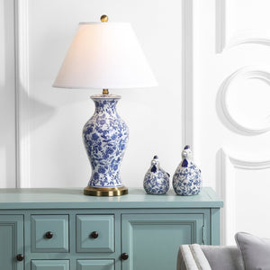 Safavieh BEIJING Floral Urn Table Lamps - Elegant Blue & White Ceramic Design for Timeless Home Décor LIT4172A-SET2