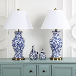 Safavieh BEIJING Floral Urn Table Lamps - Elegant Blue & White Ceramic Design for Timeless Home Décor LIT4172A-SET2