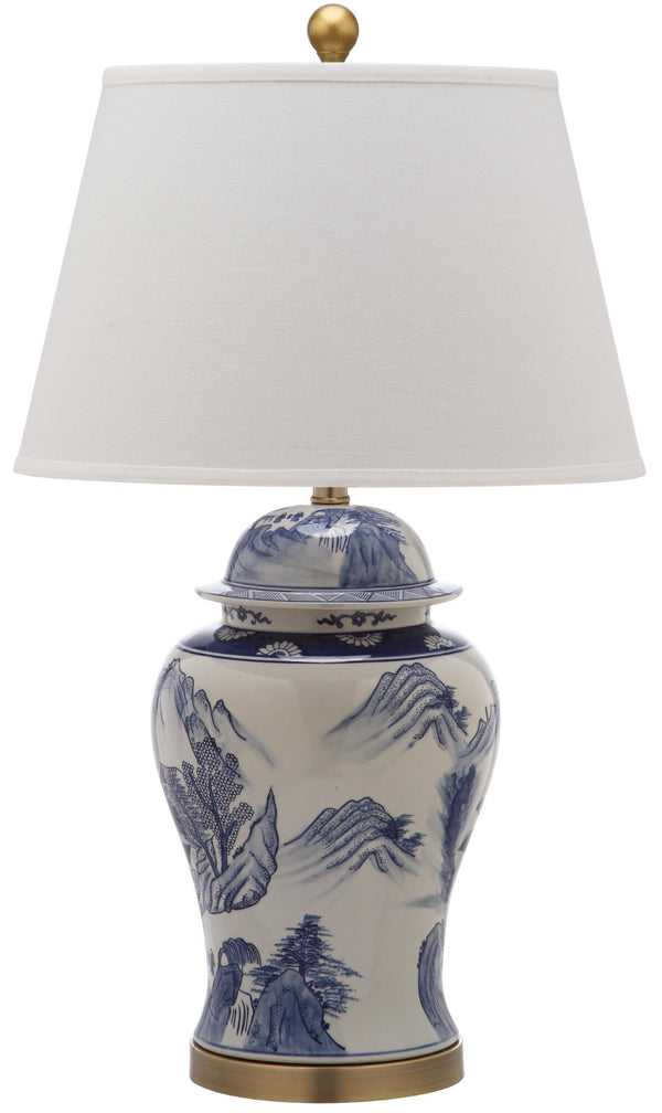 Safavieh SHANGHAI Ginger Jar Table Lamps – Elegant Blue & White Ceramic Pair for Timeless Home Décor Illumination LIT4173A-SET2