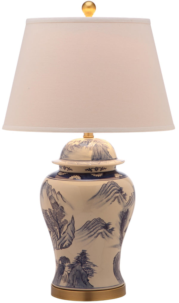 Safavieh SHANGHAI Ginger Jar Table Lamps – Elegant Blue & White Ceramic Pair for Timeless Home Décor Illumination LIT4173A-SET2