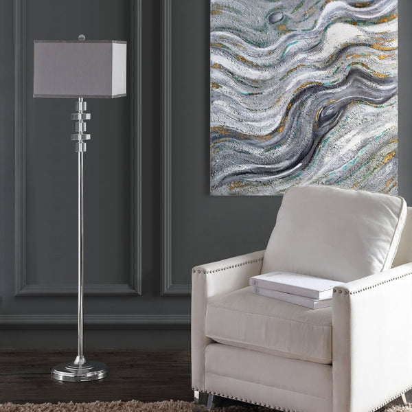 Safavieh TIMES SQUARE Floor Lamp - Elegant Crystal Design with Metal Base for Ambient Illumination & Style LIT4174A
