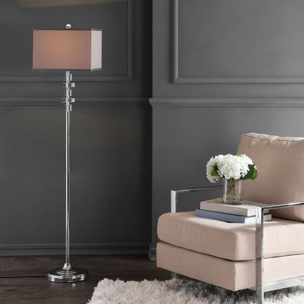 Safavieh TIMES SQUARE Floor Lamp - Elegant Crystal Design with Metal Base for Ambient Illumination & Style LIT4174A