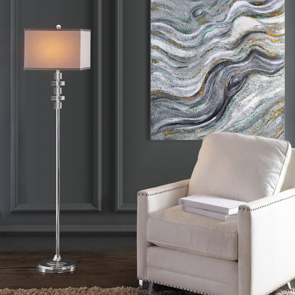Safavieh TIMES SQUARE Floor Lamp - Elegant Crystal Design with Metal Base for Ambient Illumination & Style LIT4174A