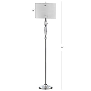 Safavieh SAVANNAH Floor Lamp - Elegant Crystal & Metal Design for Warm Ambiance in Any Room, 60” Tall LIT4177A