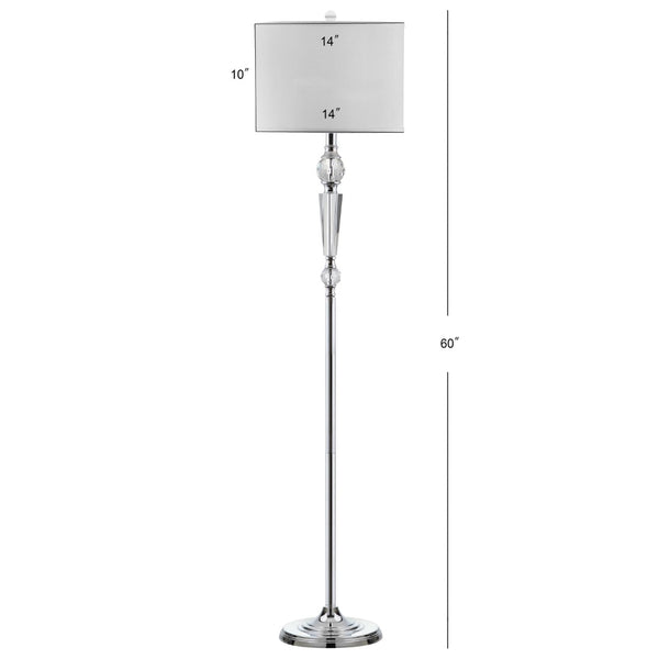 Safavieh SAVANNAH Floor Lamp - Elegant Crystal & Metal Design for Warm Ambiance in Any Room, 60” Tall LIT4177A