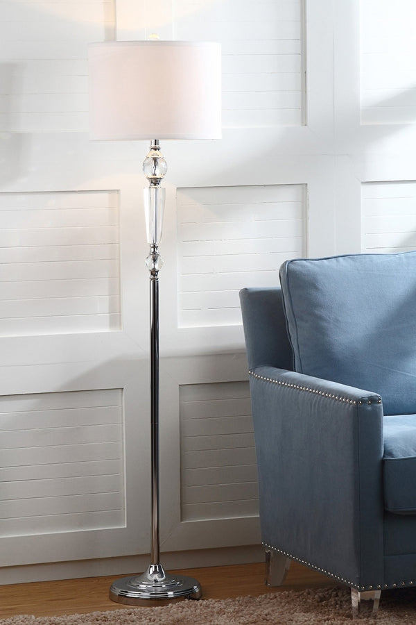 Safavieh SAVANNAH Floor Lamp - Elegant Crystal & Metal Design for Warm Ambiance in Any Room, 60” Tall LIT4177A