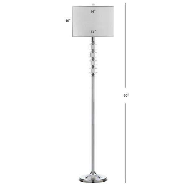 Safavieh LONBARD STREET Crystal and Iron Floor Lamp - Elegant 60-Inch Tall Lamp for Modern & Classic Interiors LIT4178A