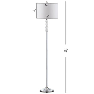 Safavieh VENDOME Floor Lamp - Elegant Crystal Accents & Modern Metal Design for Stylish Home Lighting Decor LIT4180A