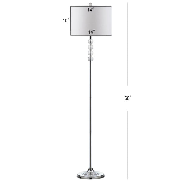 Safavieh VENDOME Floor Lamp - Elegant Crystal Accents & Modern Metal Design for Stylish Home Lighting Decor LIT4180A