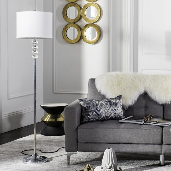 Safavieh VENDOME Floor Lamp - Elegant Crystal Accents & Modern Metal Design for Stylish Home Lighting Decor LIT4180A