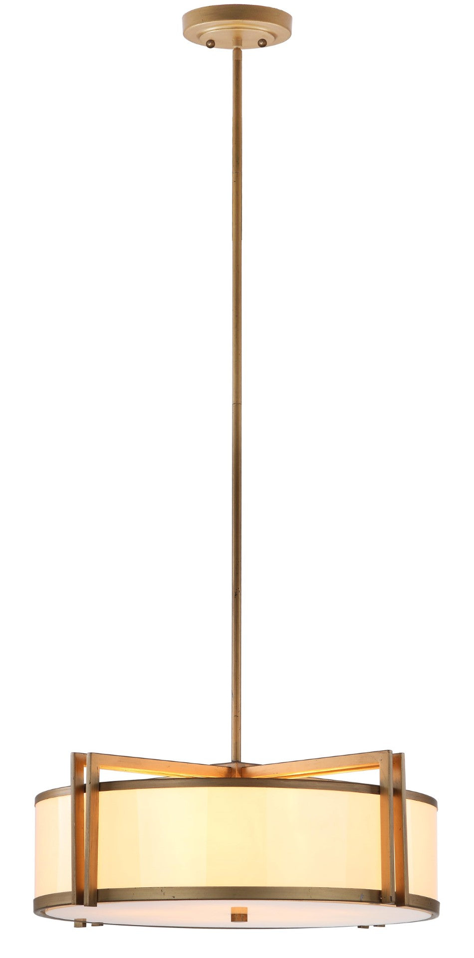 Safavieh ORB Drum Pendant Light - Elegant Gold Finish, Modern Design for Dining & Living Spaces, Adjustable Height LIT4185A