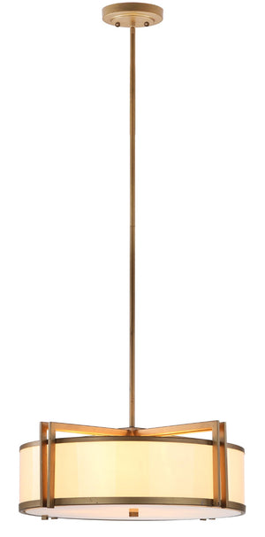 Safavieh ORB Drum Pendant Light - Elegant Gold Finish, Modern Design for Dining & Living Spaces, Adjustable Height LIT4185A