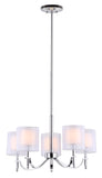 Safavieh Mika 5 Light Chrome 26.4 Inch Dia Adjustable Chandelier Chrome LIT4187A