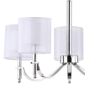 Safavieh Mika 5 Light Chrome 26.4 Inch Dia Adjustable Chandelier Chrome LIT4187A