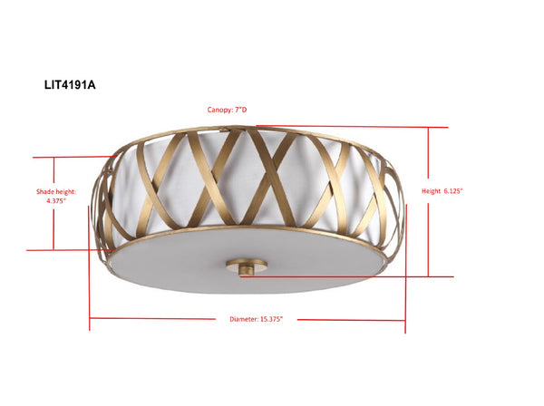 Safavieh CHARING Cross Ceiling Light - Modern Low-Profile Fixture for Ambient Illumination in Any Room Gold LIT4191A