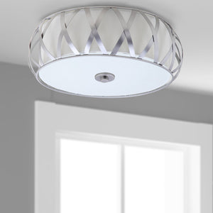 Safavieh CHARING Cross Ceiling Light - Modern Low-Profile Fixture for Ambient Illumination in Any Room Chrome LIT4191B