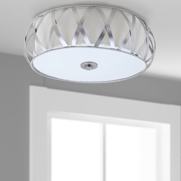 Safavieh CHARING Cross Ceiling Light - Modern Low-Profile Fixture for Ambient Illumination in Any Room Chrome LIT4191B