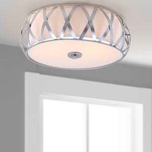 Safavieh CHARING Cross Ceiling Light - Modern Low-Profile Fixture for Ambient Illumination in Any Room Chrome LIT4191B
