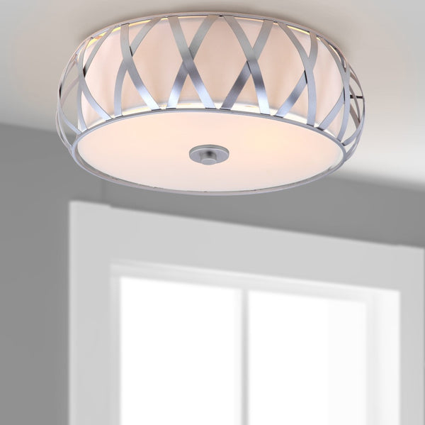 Safavieh CHARING Cross Ceiling Light - Modern Low-Profile Fixture for Ambient Illumination in Any Room Chrome LIT4191B
