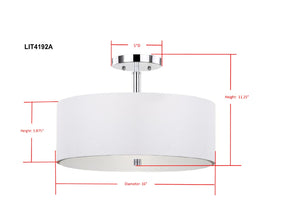 Safavieh CLARA Ceiling Light - Sleek Contemporary Flush-Mount Fixture for Elegant Interior Spaces and Lighting White / Chrome LIT4192A
