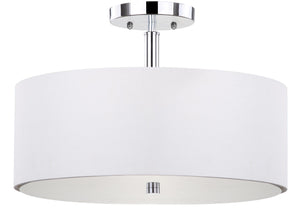Safavieh CLARA Ceiling Light - Sleek Contemporary Flush-Mount Fixture for Elegant Interior Spaces and Lighting White / Chrome LIT4192A