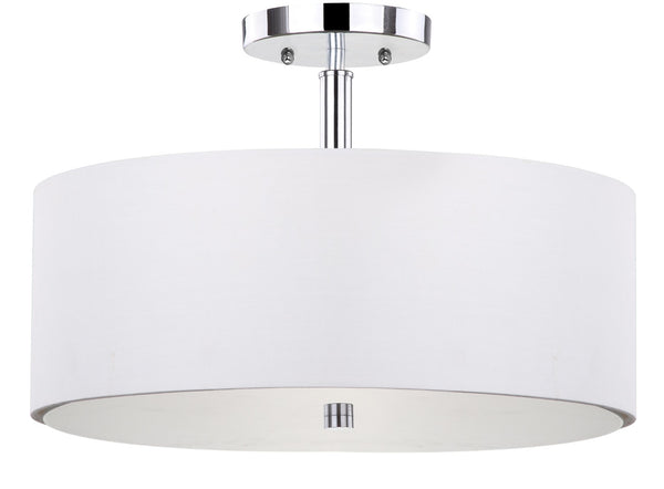 Safavieh CLARA Ceiling Light - Sleek Contemporary Flush-Mount Fixture for Elegant Interior Spaces and Lighting White / Chrome LIT4192A