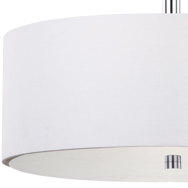 Safavieh CLARA Ceiling Light - Sleek Contemporary Flush-Mount Fixture for Elegant Interior Spaces and Lighting White / Chrome LIT4192A