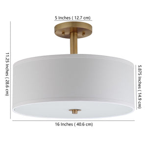 Safavieh CLARA Ceiling Light - Sleek Contemporary Flush-Mount Fixture for Elegant Interior Spaces and Lighting Gold LIT4192B