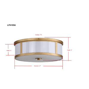 Safavieh AVERY Drum Ceiling Light – Elegant Gold Finish, Modern Design, Ambient Illumination for Any Room LIT4195A