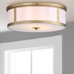 Safavieh AVERY Drum Ceiling Light – Elegant Gold Finish, Modern Design, Ambient Illumination for Any Room LIT4195A