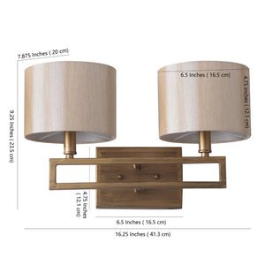 Safavieh CATENA Double Wall Sconce - Luxurious Gold Finish, Contemporary Design for Hallways & Living Spaces LIT4197A