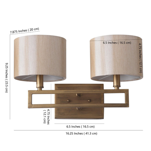 Safavieh CATENA Double Wall Sconce - Luxurious Gold Finish, Contemporary Design for Hallways & Living Spaces LIT4197A