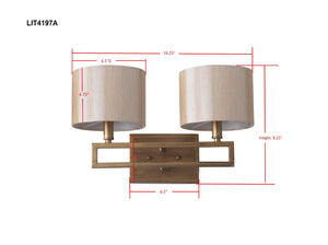 Safavieh CATENA Double Wall Sconce - Luxurious Gold Finish, Contemporary Design for Hallways & Living Spaces LIT4197A