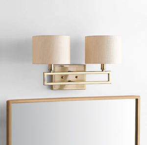 Safavieh CATENA Double Wall Sconce - Luxurious Gold Finish, Contemporary Design for Hallways & Living Spaces LIT4197A