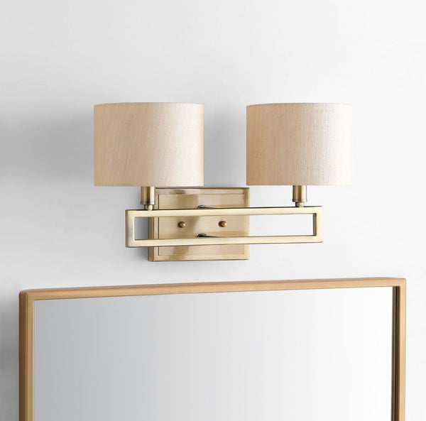 Safavieh CATENA Double Wall Sconce - Luxurious Gold Finish, Contemporary Design for Hallways & Living Spaces LIT4197A